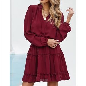 NEW!! Happy Sailed Women’s V Neck Ruffled Layered Dress-size XL